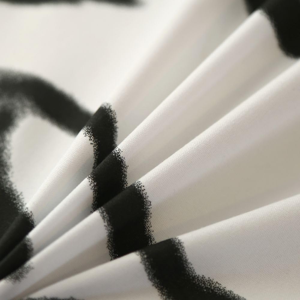 SDIII 4 Pieces Love Heart Sheets Set Twin, Soft Microfiber Black and White Heart Sheets Twin, Romantic Hearts Bedding Sheet Shrink and Fade Resistant