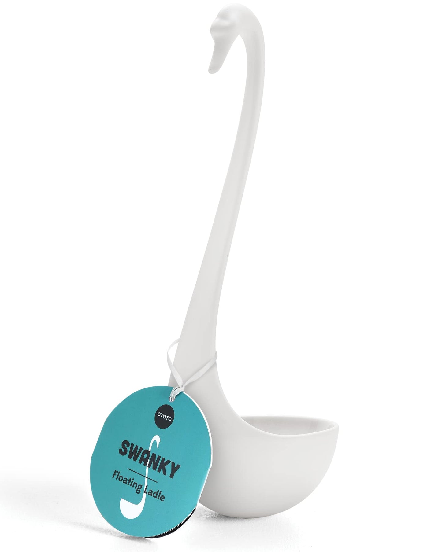 OTOTO Swanky Swan Soup Ladle- Silicone Soup Spoon, BPA-Free, Heat Resistant Soup Ladles For Serving & Cooking - Cute Kitchen Accessories, Unique Kitchen Gifts, Fun Cooking Gadgets (White)