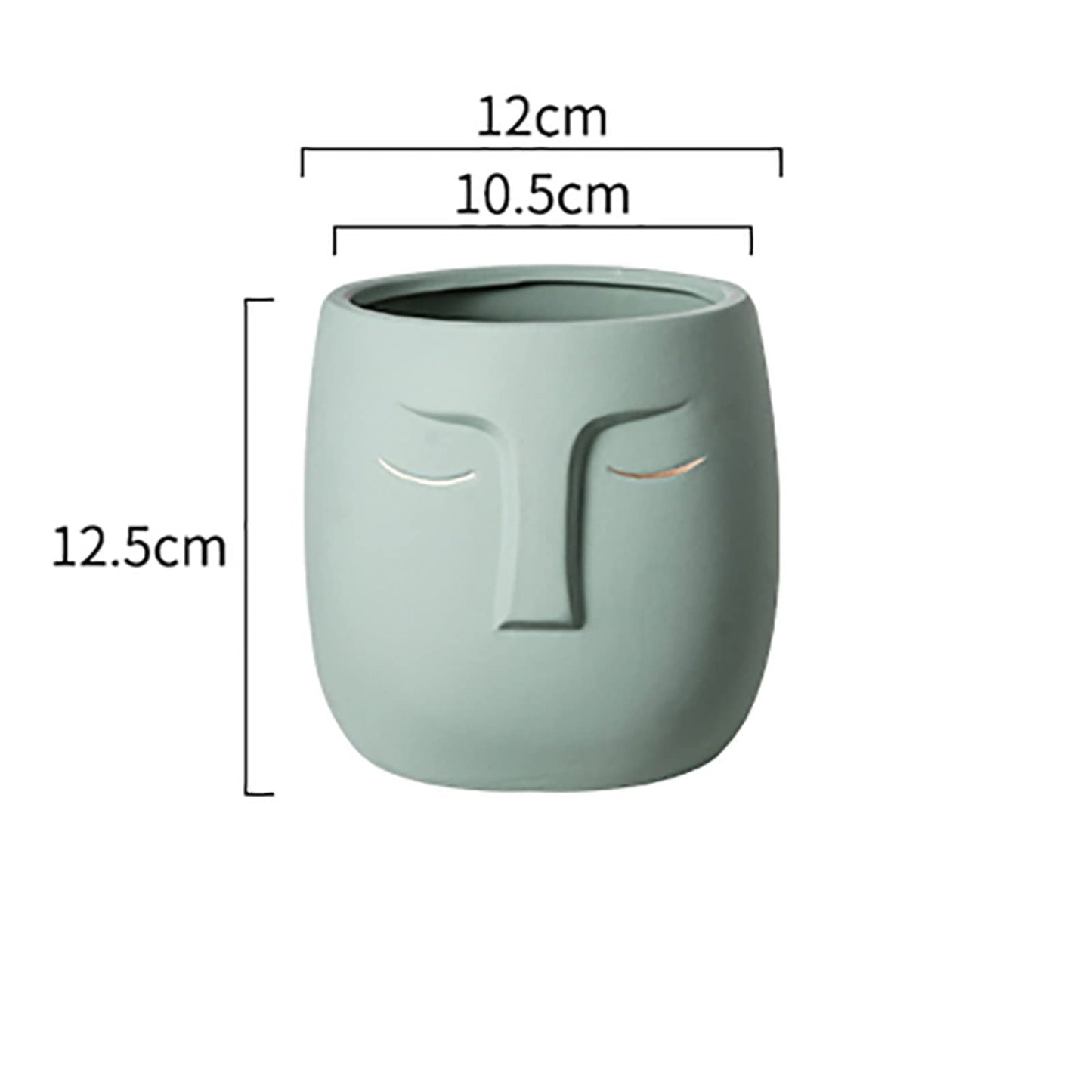 INLIMA Plant Pot Ceramic Vase Ceramic Face Living Room Desktop Flower Arrangement Vase Office Desktop Decoration Flowerpot (Color : Green)