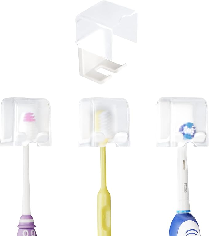 4 PCS Toothbrush Holder Wall Mounted