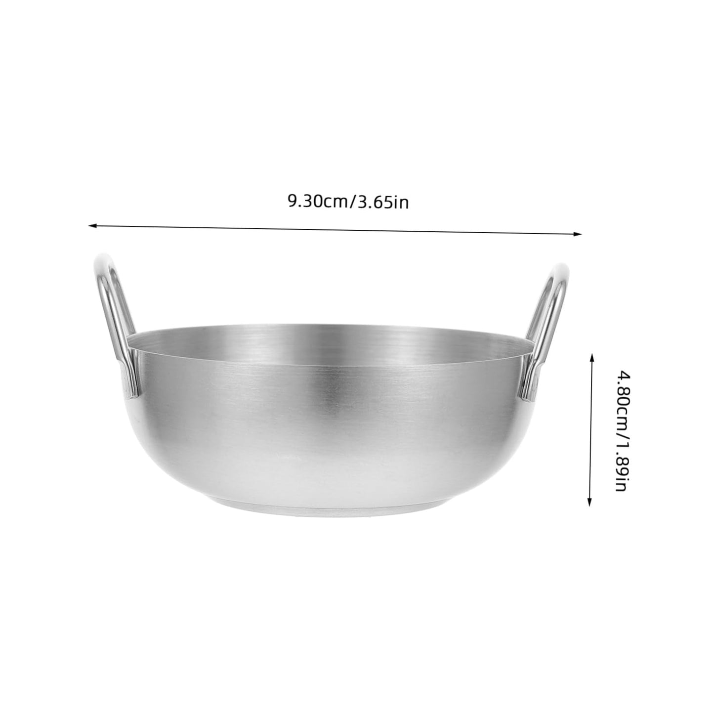 MUCKLILY 304 Stainless Steel Dipping Sauce Dish Handle Small Round Sauce Bowl for Condiments Flavor Dish for Home Kitchen and Restaurant Use Single Unit