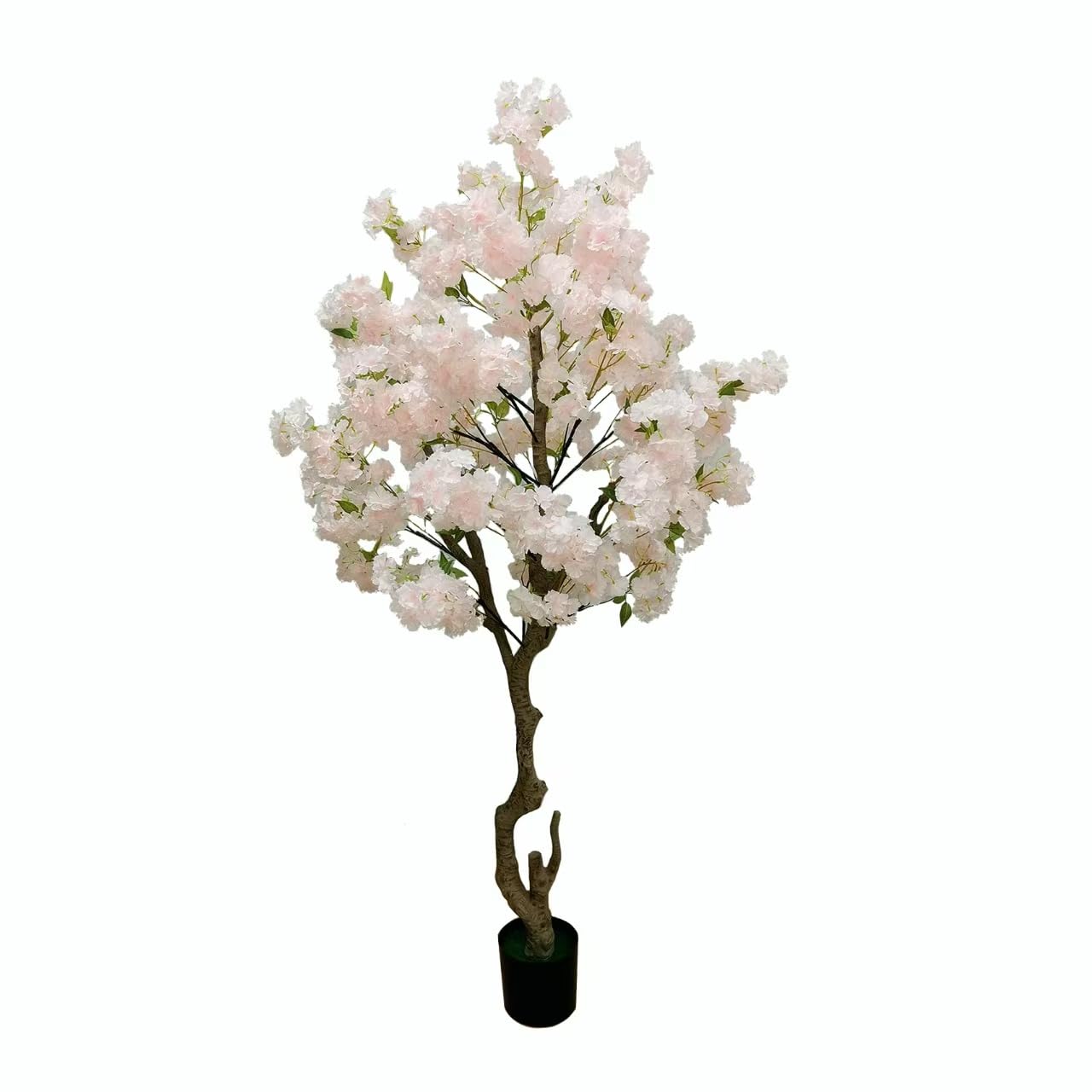 Artificial Cherry Blossom Tree, 6 Ft Indoor Decorative Plant with Pink, White and Champagne Silk Flowers (Pink)