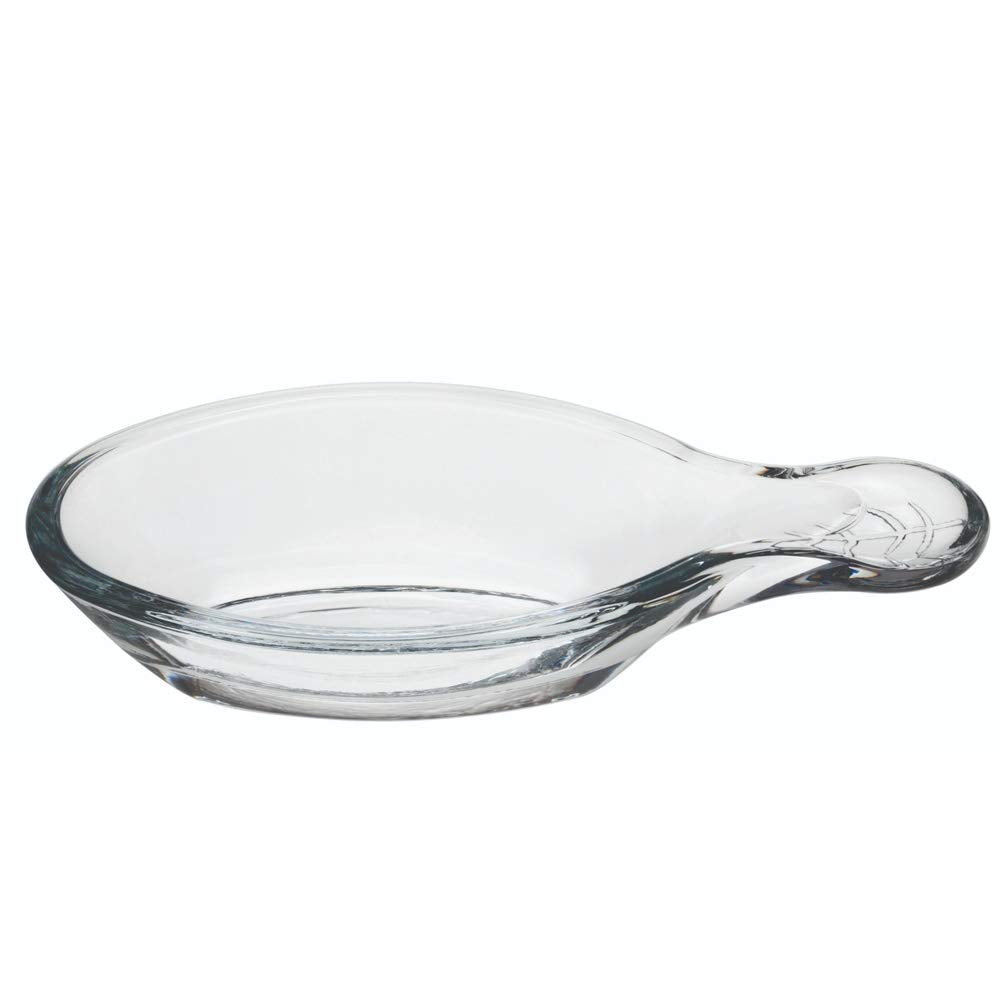 Restaurantware 2 Ounce Leaf Dishes 60 Lead-Free Tasting Dishes - Etched With Handle Clear Glass Sauce Bowls Serve Condiments Snacks Appetizers Or Desserts For Parties Or Weddings