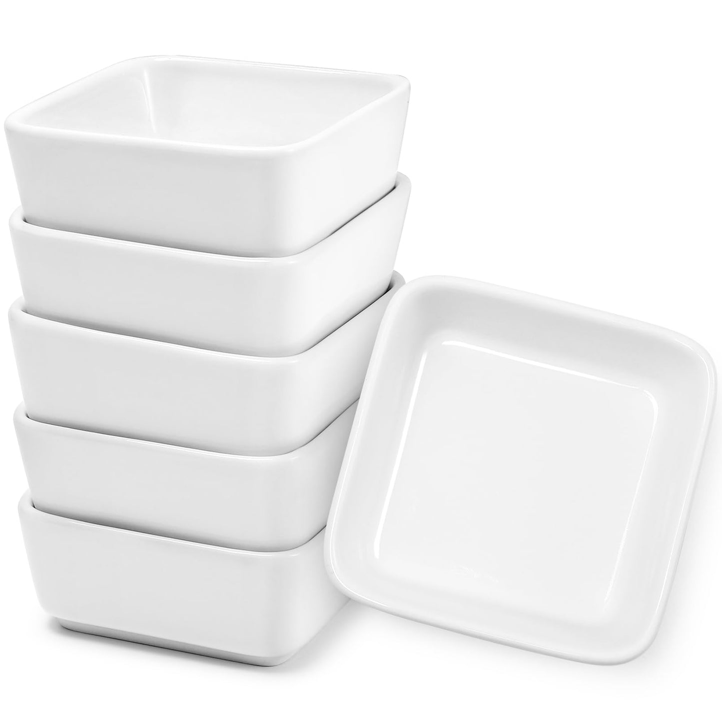 IJRPLM Ceramic Dip Bowls Set of 6, 6 Oz White Dipping Bowl, Ceramic Serving Bowl for Side Dishes, Porcelain Dipping Sauce Bowls, Soy Sauce Dishes for Soy Condiment BBQ Ketchup Sushi