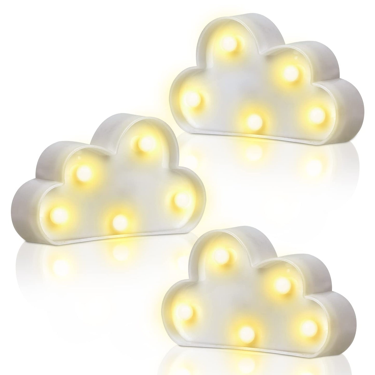 clothmile 3 Pcs LED Cloud Night Light Can Be Hung On The Wall Kids Room Room Light, Suitable for Birthday Party Holiday Decoration Baby Room Nursery Decoration (Cloud)