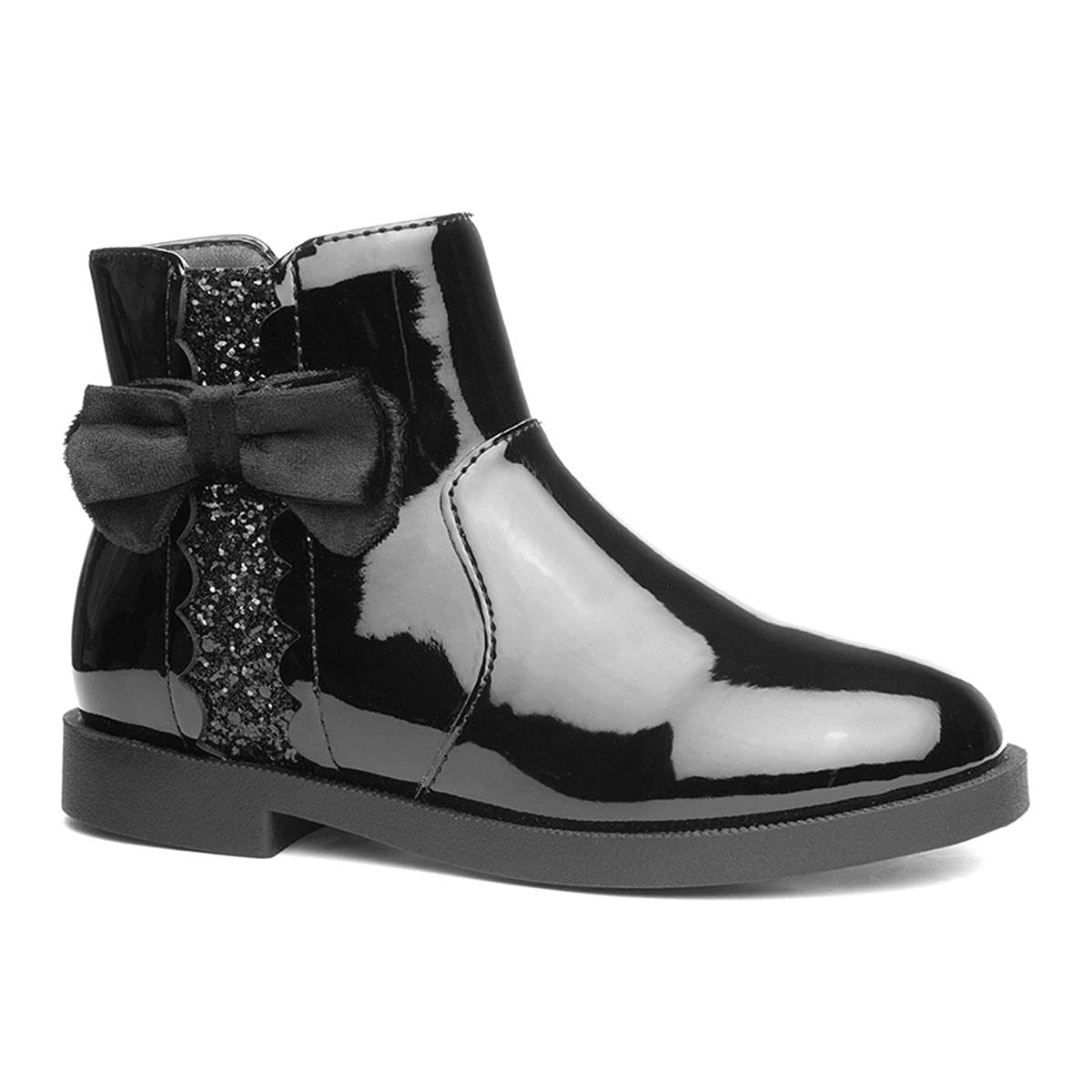 Walkright Lauren Girls Black Patent Ankle Boot - Size 13 Child UK - Black