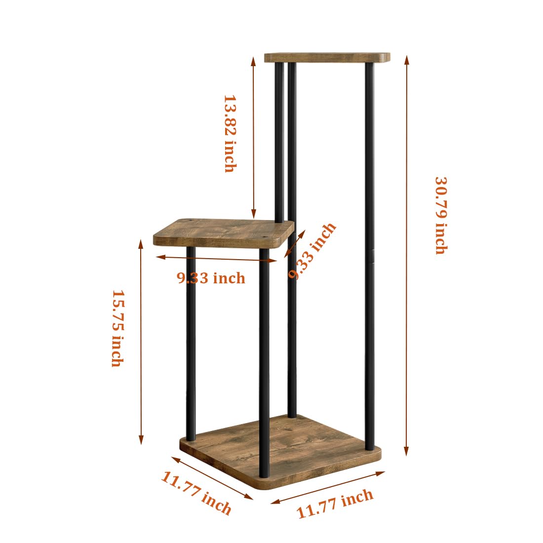 AZERPIAN 3 Tier Plant Stand Indoor Metal Plant Shelf for Multiple Plants Corner Flower Holders for Living Room Balcony Bedroom Patio Garden, Black (Black, 3 tier)