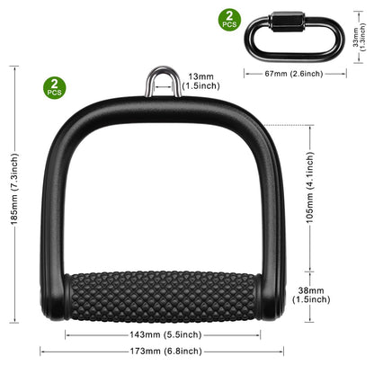 BeneLabel D Handle Cable Attachment, Cable Attachments for Gym, Non-Slip and Comfortable Grip, Solid Aluminum Alloy Handle, Suitable for Home and Gym