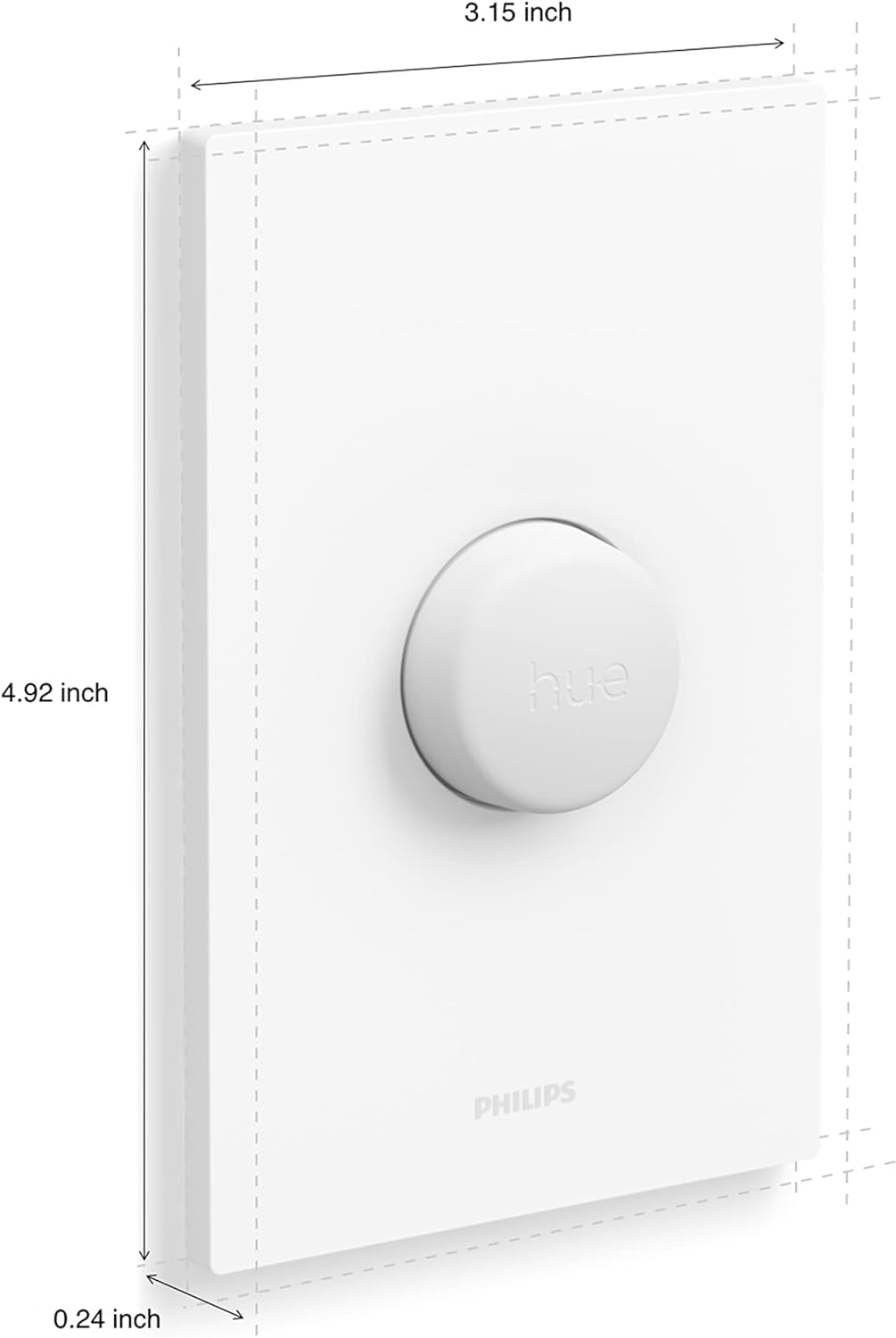 Philips Hue Wall Tap Dial Light Switch, Portable, White - 1 Pack - Requires Hue Lights and Hue Bridge - Smart Home - Easy, No-Wire Installation