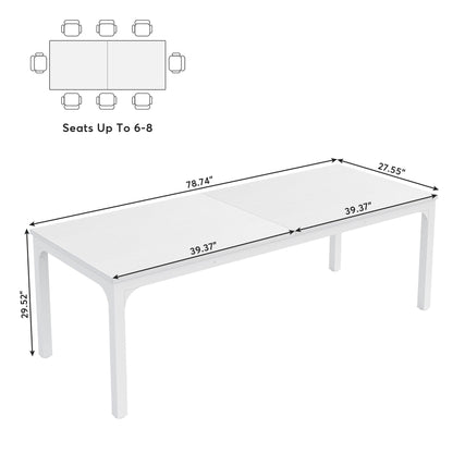 Tribesigns Conference Table, 78.7-Inch Rectangle Meeting Seminar Table, Large Business Office Conference Tables for 6-8 People (Only Table)
