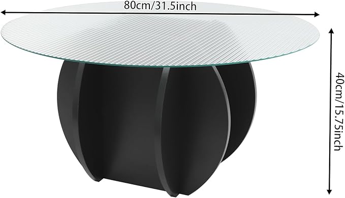 Round Glass Coffee Table for Living Room