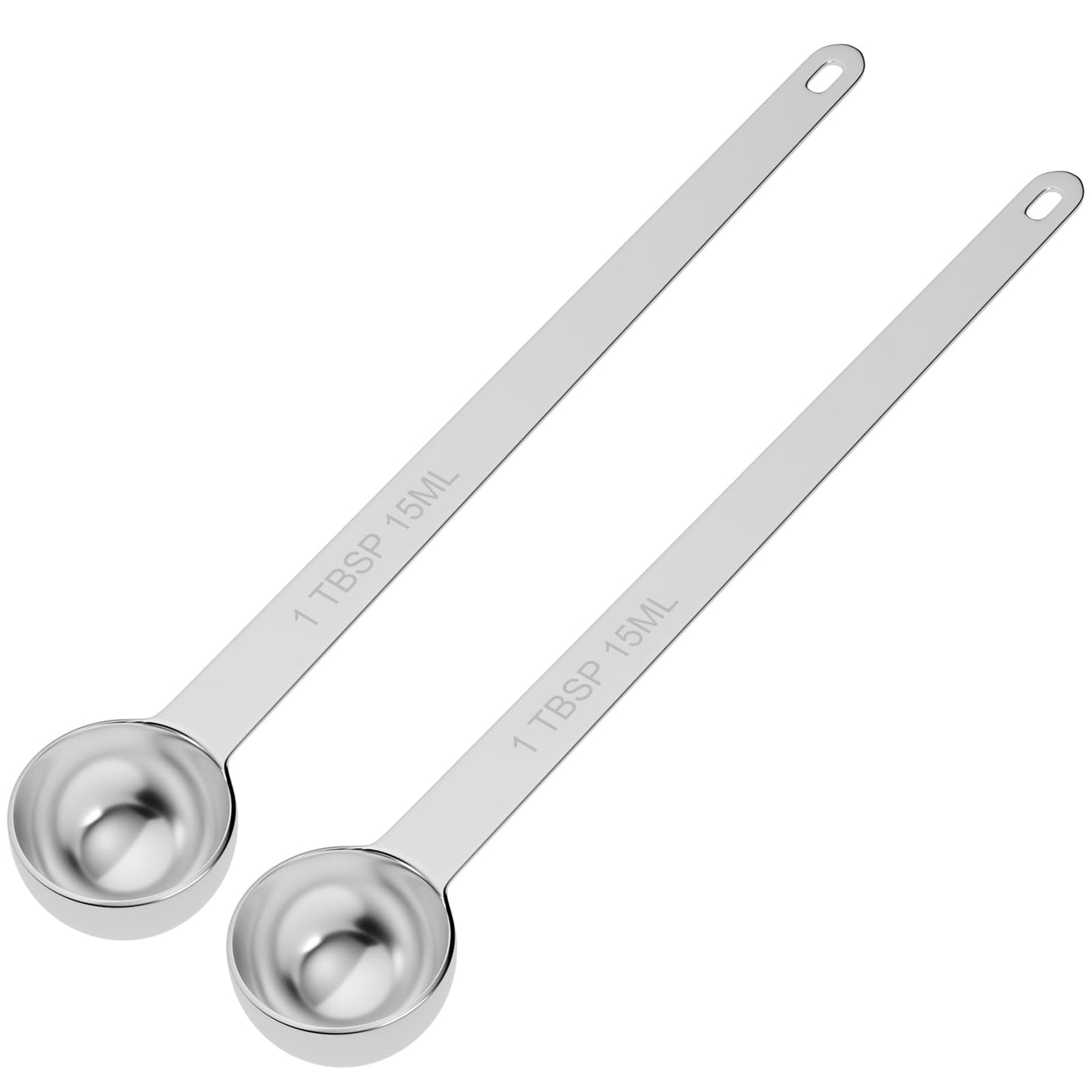 LEIFENY 2PCS 1Tbsp(3tsp, 15ml) Extra Long Handle Measuring Spoon, Single Stainless Steel Individual Measure Scoop Only