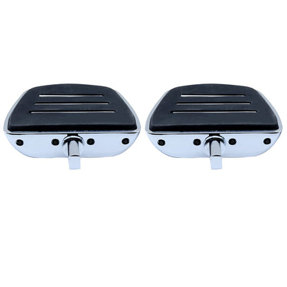 Motorcycle Mini Board Floorboards Footpegs Pedals Footrests Highway Pegs with Male Mount Adapters & Anti-Slip Rubber Universal for Harley Davidson Dyna Touring Dyna Suzuki Yamaha Triumph (Chrome)