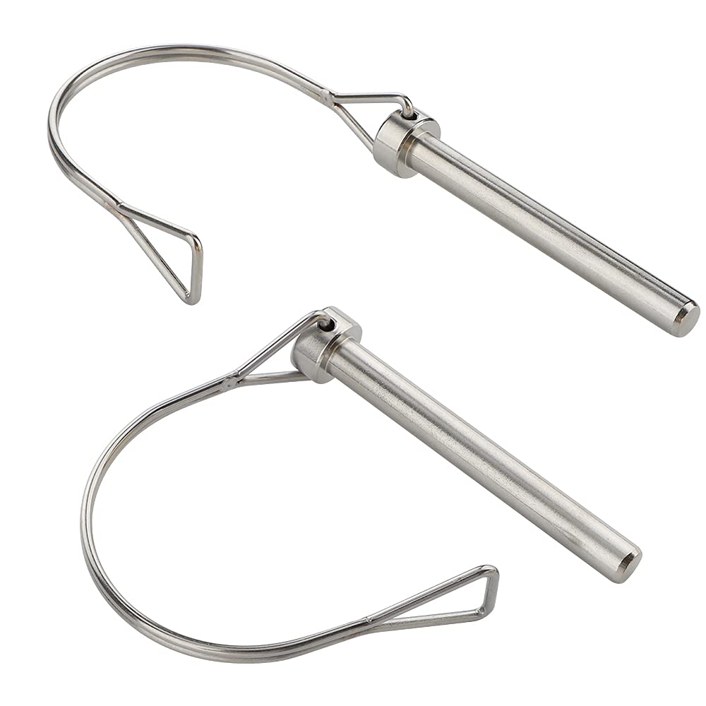 2 Pack Safety Coupler Pin 5/16" x 2-3/4"(8mm x 70mm), Full Marine Grade 316 Stainless Steel Heavy Duty Shaft Locking Pin