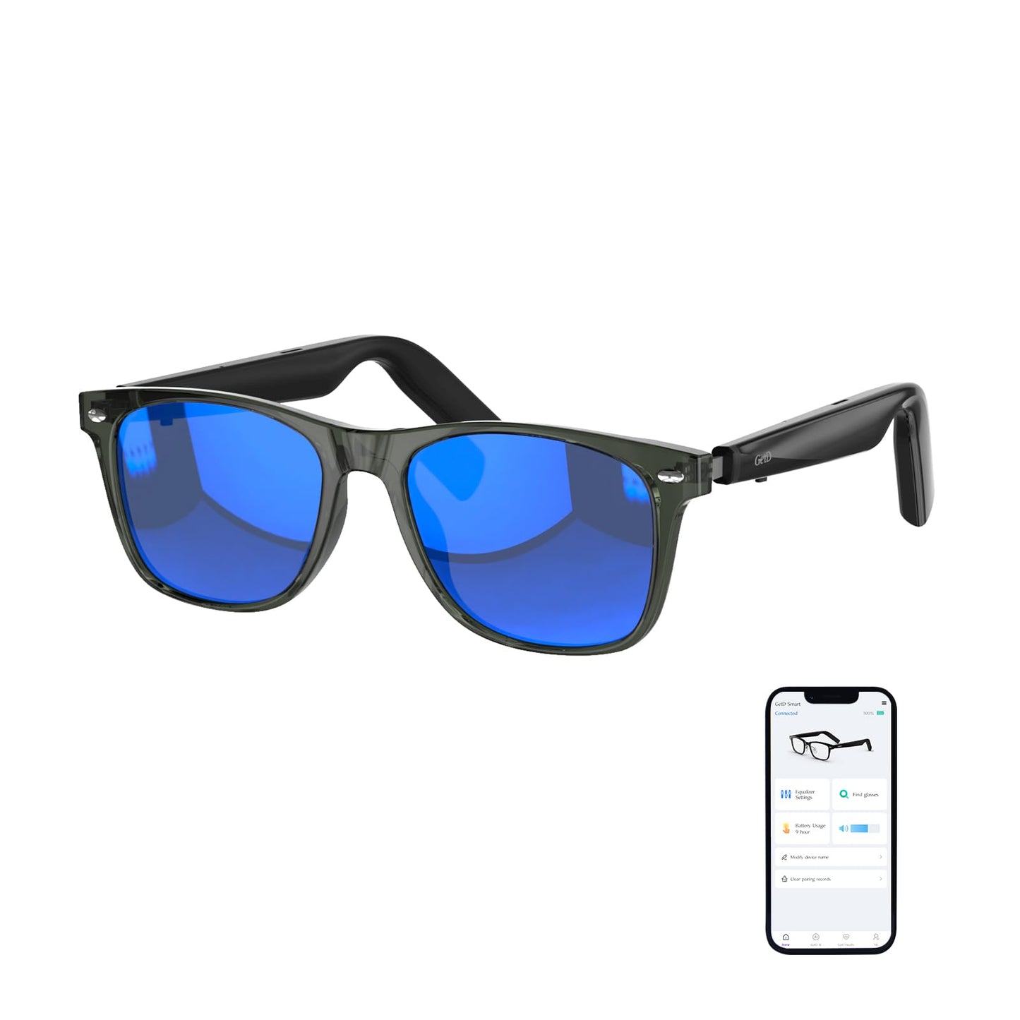 GetD AI Glasses for Men & Women, Smart Glasses Powered by ChatGPT, AI Real-time Translation with 145 Languages, 11H Music Play, Bluetooth Glasses with Photochromic Lens for Daily Use, Travel
