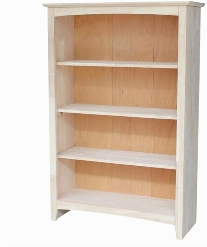 International Concepts Shaker Bookshelf, 48-Inch High, Adjustable Shelves