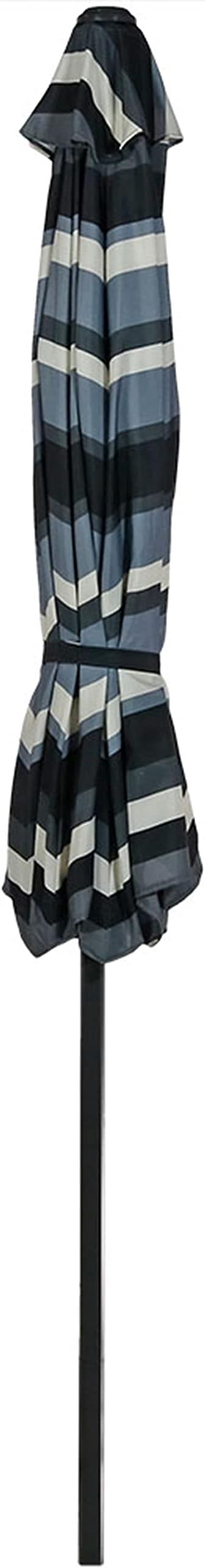 Sunnydaze Outdoor Patio Umbrella - Polyester Table Market Umbrella with Push-Button Tilt and Crank - 8 Sturdy Ribs - Catalina Beach Stripe - 9ft