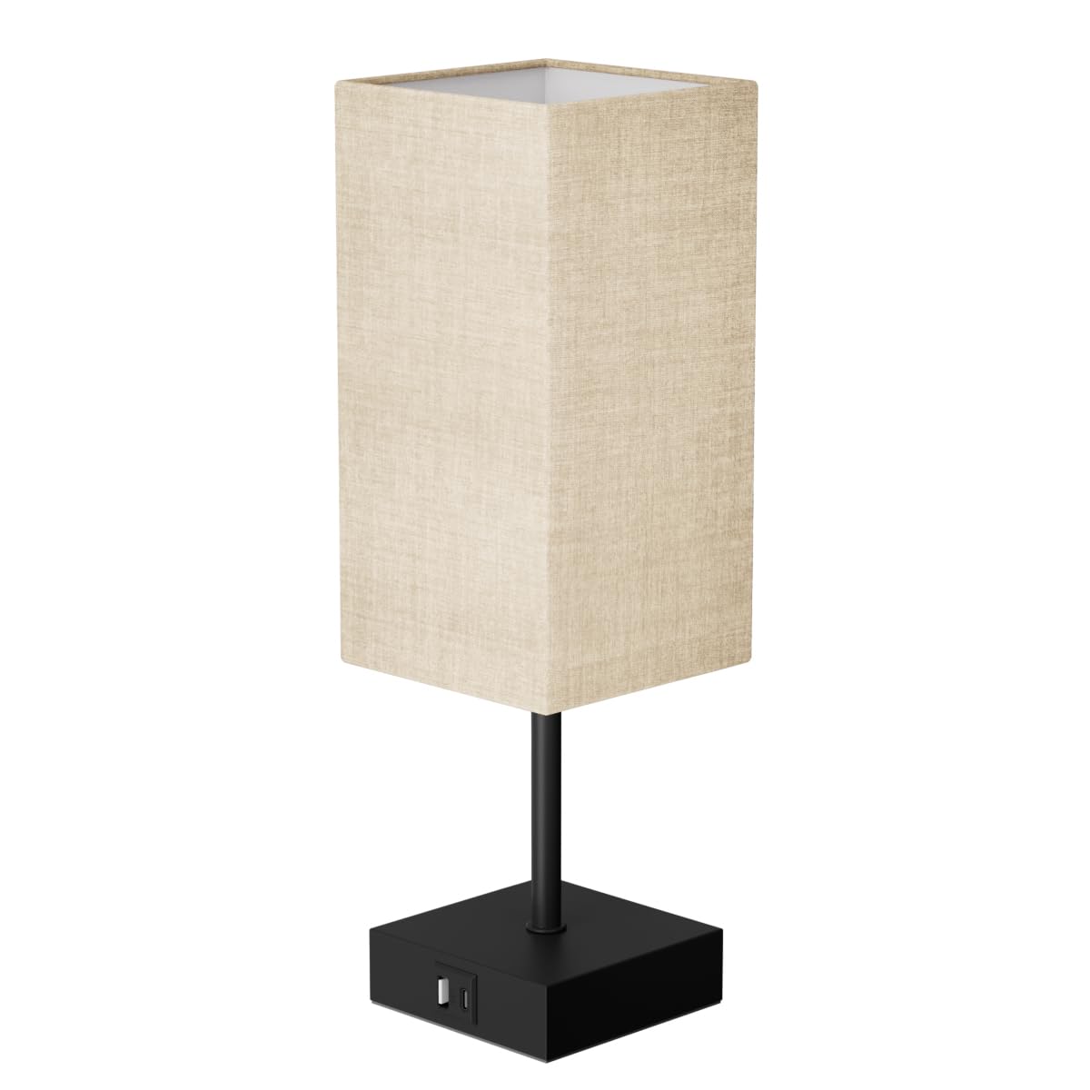 Sailstar Bedside Lamps, Table Lamp with USB C+A Charging Ports, 3 Way Dimmable Touch Control, Small Nightstand Lamps for Bedroom, Home Decor, Living Room, LED Bulbs Included, Upgraded Beige