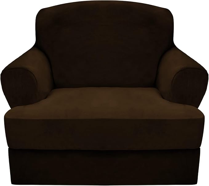 CUCRAF T Cushion Sofa Cover 2 Piece Armchair Slipcovers, Soft Thick Velvet