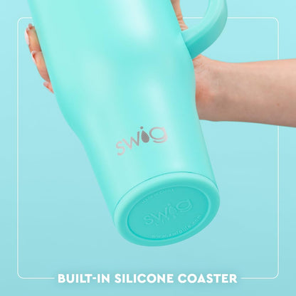 Swig Life 40oz Mega Mug, 40oz Tumbler with Handle and Straw, Extra Large Insulated Tumblers, Cup Holder Friendly Travel Mug (Christmas Bows)