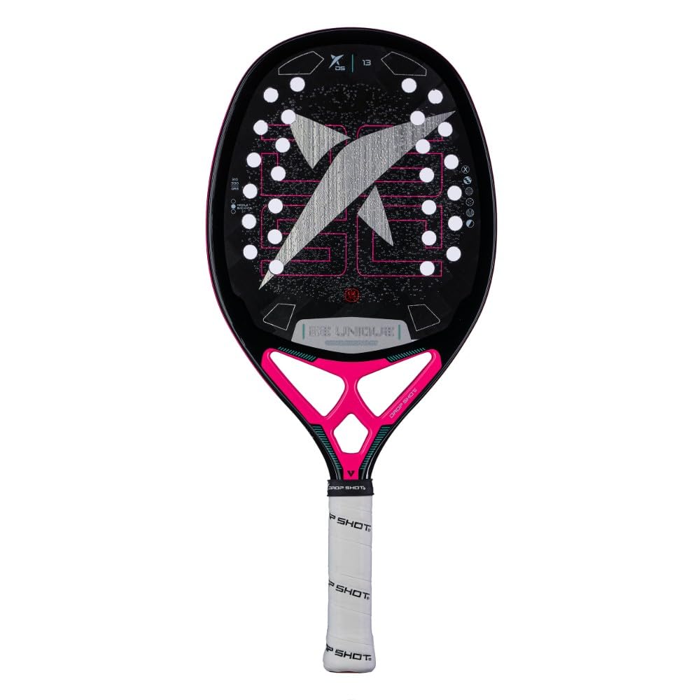 Drop Shot Conqueror 13 BT Beach Tennis Racket | 24K Carbon Twill | EVA Tech Core | Sand Treatment & 3D Texture for Maximum Spin | Anti-Vibration System | Includes Protective Bag