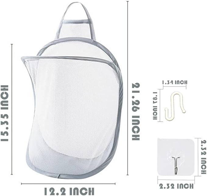 Mesh Collapsible Small Wall Laundry Baskets，Hanging Laundry Hamper，for Hotel
