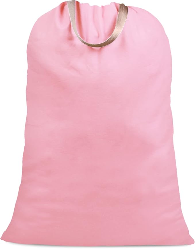 Cotton Canvas Laundry Bag with Handles & Drawstring Straps, Heavy Duty Extra