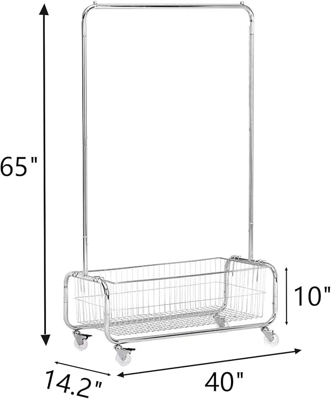 Garment Rack With Storage Baskets, Clothing Rack