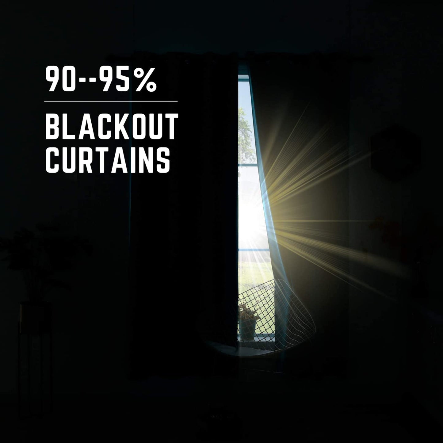 Zen Curtains for Bedroom Living Room, Spa Blackout Curtains & Home Decor, Garden Window Curtains, Thermal Room Darkening Grommet Drapes, 54 Inch 2 Panel Set