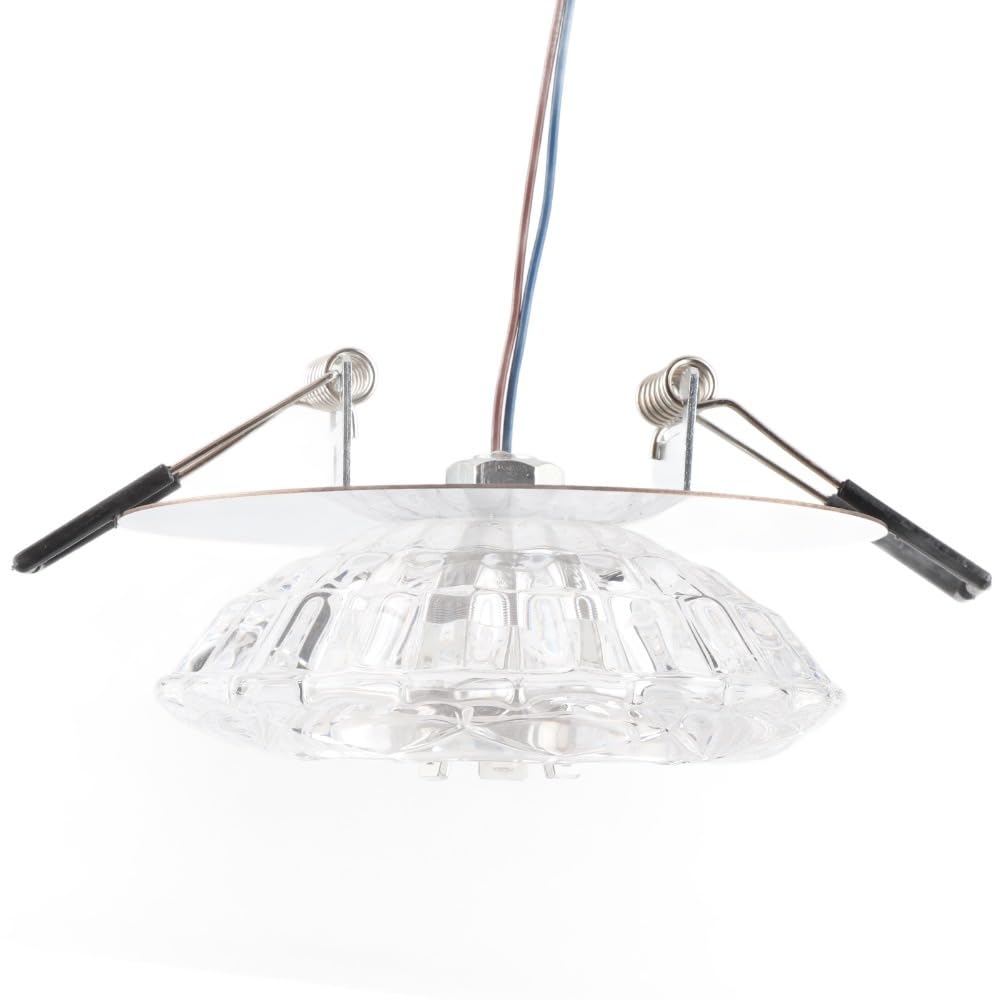 Anu Limen Light with Crystal Glass Shade – 5-9cm Aperture for Hallway, Living Room, Bedroom, Kitchen, Warm White Light, Stainless Steel Trim(Colorful Light)