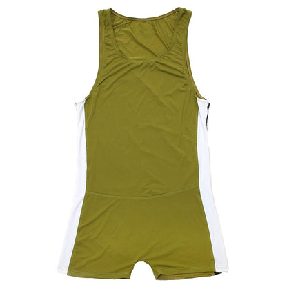 SPNSSTCR Men Bodysuit Sports Gym Athletic Supporters Undershirts Boxers Wrestling Singlets Jumpsuits Leotard (Green, M)
