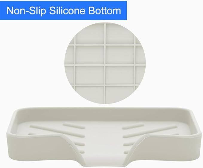 Sponge Holder with Drain Spout, Silicone Sponge Tray