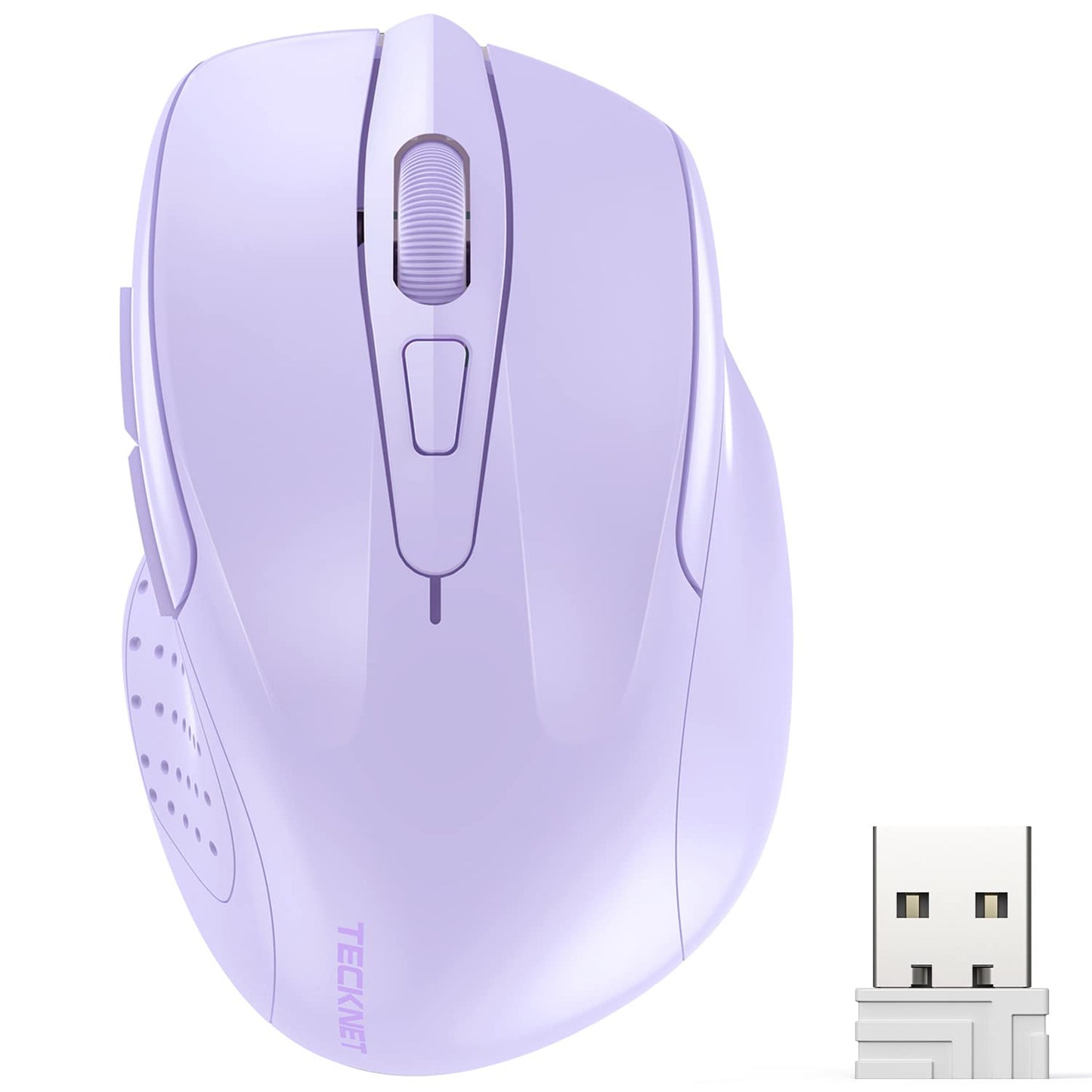 TECKNET Wireless Mouse, 2.4G Ergonomic Optical Mouse, Computer Mouse for Laptop, PC, Computer, Chromebook, Notebook, 6 Buttons, 24 Months Battery Life, 2600 DPI, 5 Adjustment Levels