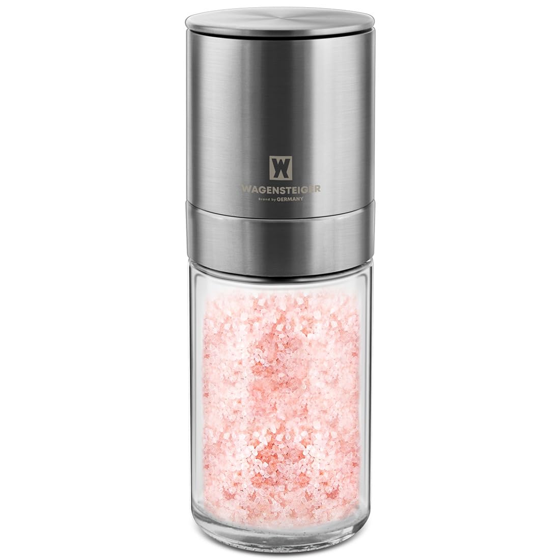 WAGENSTEIGER Manual Pepper Grinder 140mm Adjustable Ceramic Grinder, Stainless Steel & Glass Salt Pepper Mill, Refillable Spice Grinder