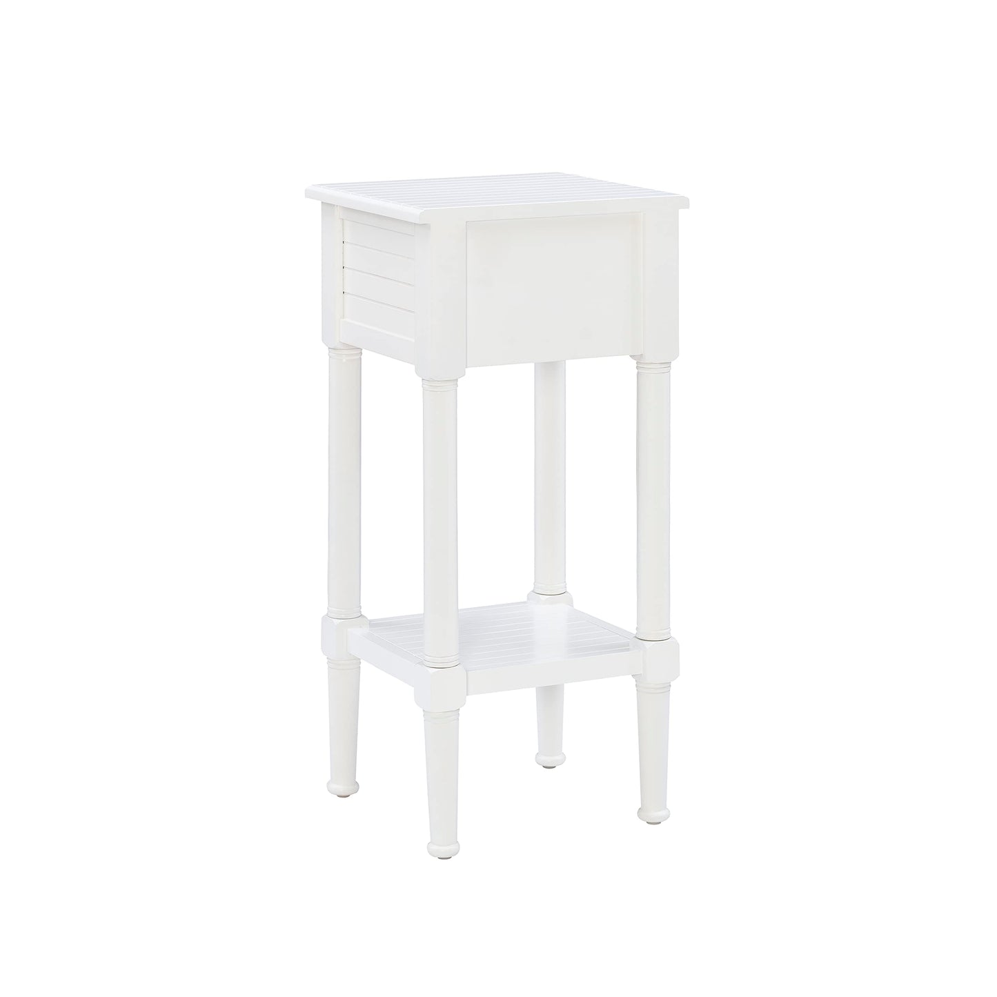 Linon Raleigh White Small Accent Table with Starfish Knobs