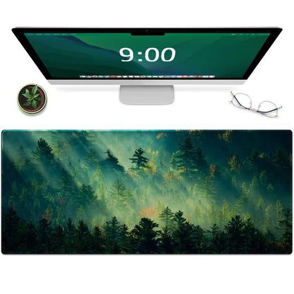 Galdas Mouse Pad,Office Desk Mat Large Gaming Keyboard Pad Durable Stitched Edges Washable Smooth Surface Control & Accuracy Extended Computer Mouse Mat (31.5X11.8In)-Green Forest…