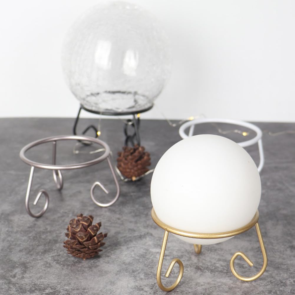 DELORIGIN Christmas Crystal Ball Display Stand, Black Iron Ball Stand Gazing Globe Stand Crystal Sphere Display Holder for Collections Figurines Gemstones Home Office Decor, Diameter: 5.7 inch