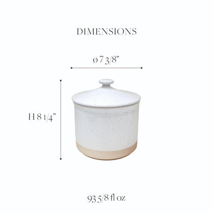 Casafina Ceramic Stoneware 94 oz. Canister - Fattoria Collection, White | Microwave & Dishwasher Safe Dinnerware | Food Safe Glazing | Restaurant Quality Serveware