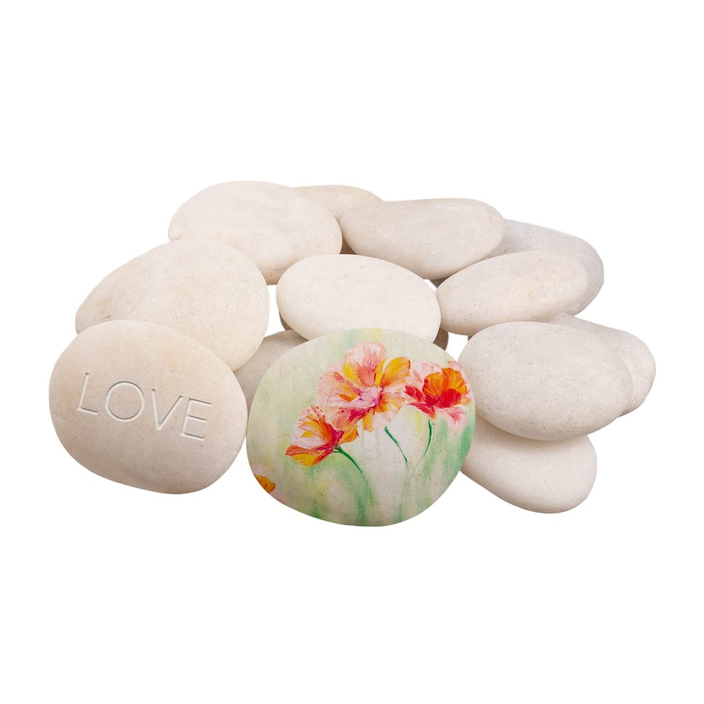 Royal Imports 5LB Decorative Stones River Pebbles Rocks for Rock Painting, Plant Gravel, Landscaping, Home Decor Natural - Medium White