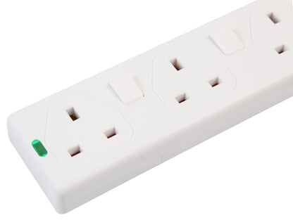 PRO ELEC PELB1942 4 Gang Switched Surge Protected Extension Lead White, 10m