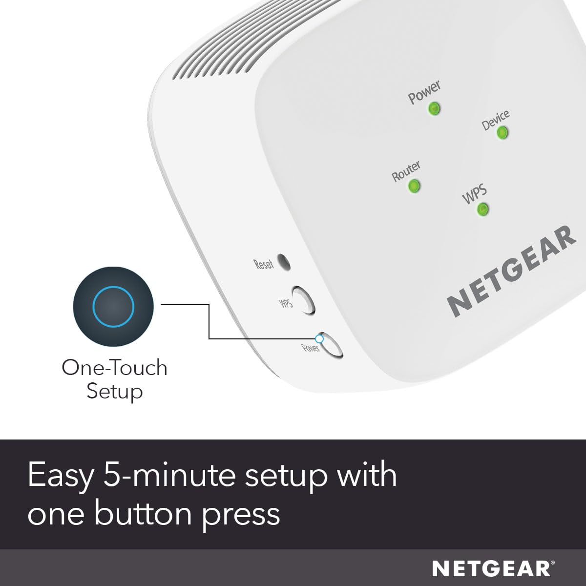 NETGEAR WiFi Extender Booster, Range Extender, WiFi Repeater - Boost Network Coverage & Increase WiFi Speed To 1.2 Gbps, Easy Setup, Compact Design, Ethernet Port (EX6110)