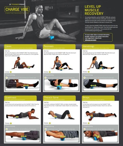 Trigger Point Performance TriggerPoint CHARGE VIBE Three-Speed Ridged Vibrating Portable Foam Roller