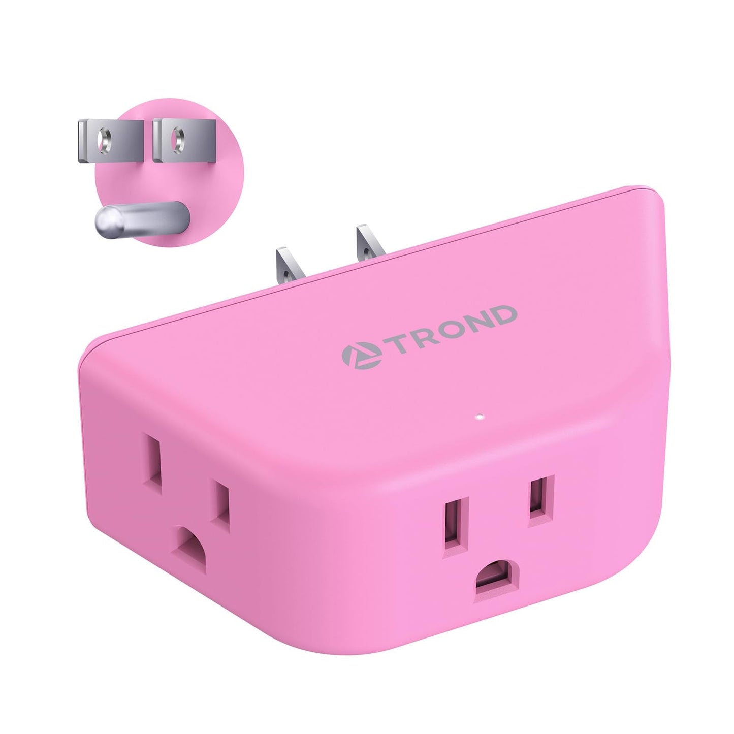 TROND Multi Plug Outlet Extender 2 Pack - Electrical Wall Splitter, 3 Way Angled Wall Outlet Adapter, Cruise Essentials, Small Multiple Plug Expander for Cruise Ship Home Office Dorm Room, White