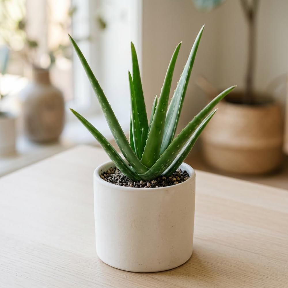 Aloe Vera Aloe Vera Plant for Garden in Size 4 Inch Pot | Vibrant, Low-Maintenance Aleo Plant for Patio, Balcony & Indoor Spaces | Perfect for Beginners & Green Home Styling
