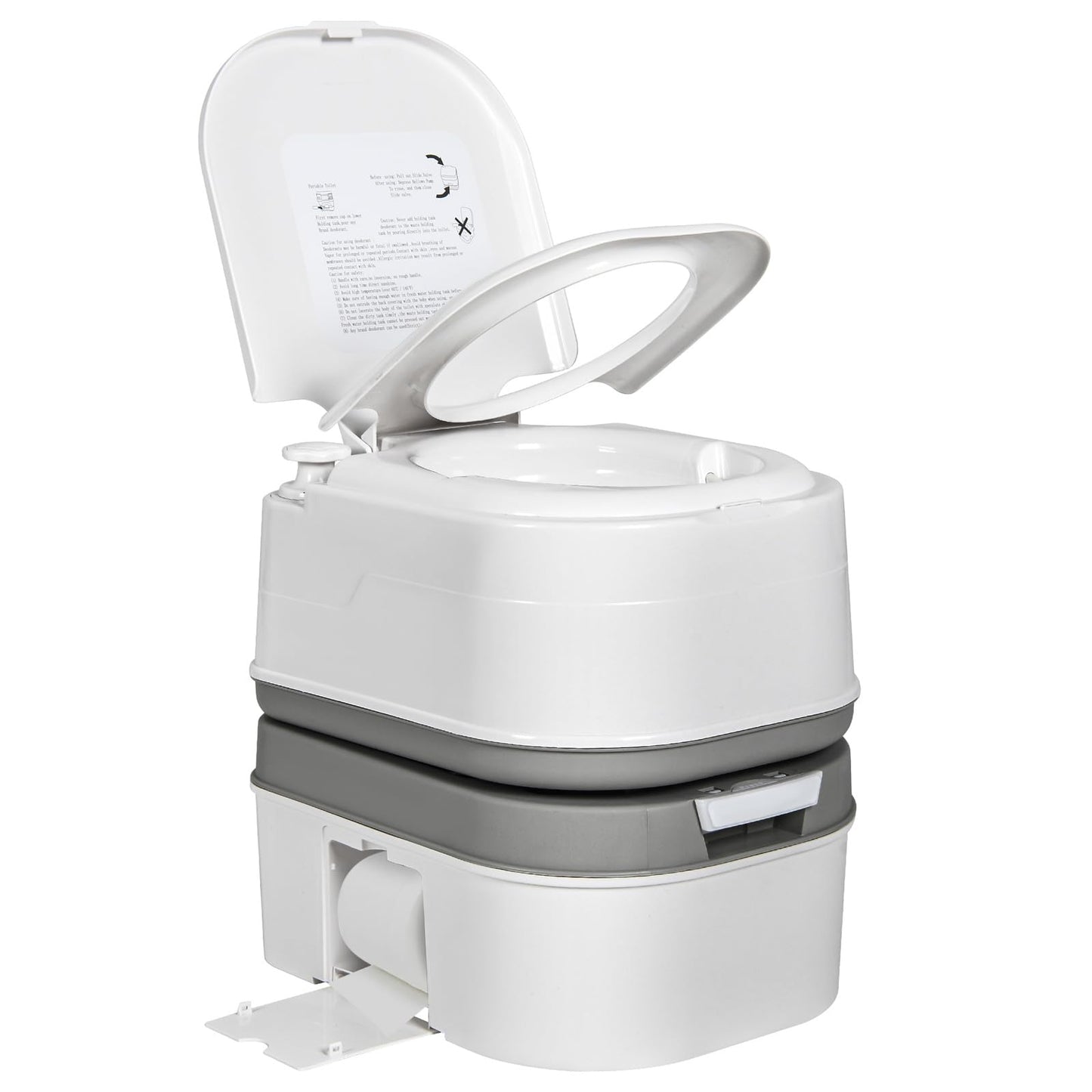 YITAHOME Portable Toilet 6.34 Gallon Camping Porta Potty with Paper and Detergent Collection, Leak-Proof Outdoor RV Porta Potty with Level Indicator, Rotating Spout, for Boating, Hiking, Trips, White