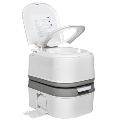 YITAHOME Portable Toilet 6.34 Gallon Camping Porta Potty with Paper and Detergent Collection, Leak-Proof Outdoor RV Porta Potty with Level Indicator, Rotating Spout, for Boating, Hiking, Trips, White