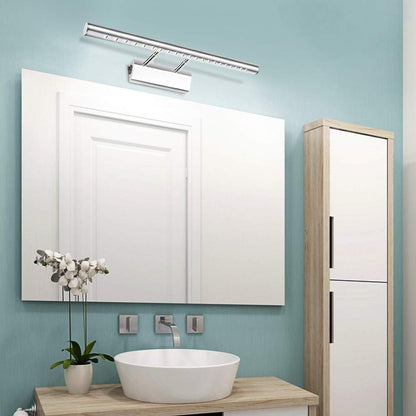 Lightess Bathroom Wall Light Led Mirror Lights with Switch 5W Bathroom Above Mirror Lamps 180° Adjust Picture Wall Lights Stainless Steel IP44 Lights for Mirror Mains Powered 6000K Cold White - 40cm