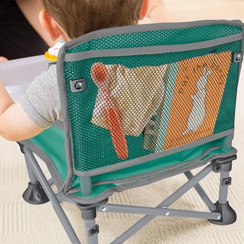 Summer by Bright Starts Pop 'N Sit Portable Booster Chair, Floor Seat, Indoor/Outdoor Use, Compact Fold, Teal, 6 Mos - 3 Yrs