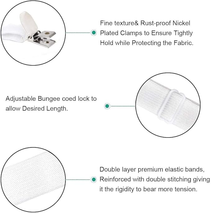 4Pcs Adjustable Bed Sheet Straps Clips, Elastic Mattress Sheet Fasteners Holder