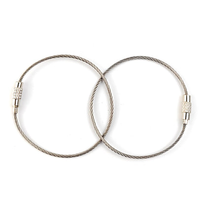 ROYHOO 50PCS Stainless Steel Wire Keychains Cable, Key Rings, Heavy Duty Luggage Tags Loops Tag Keepers 1.5mm Twist Barrel (Cable Length: 5.9 inches)